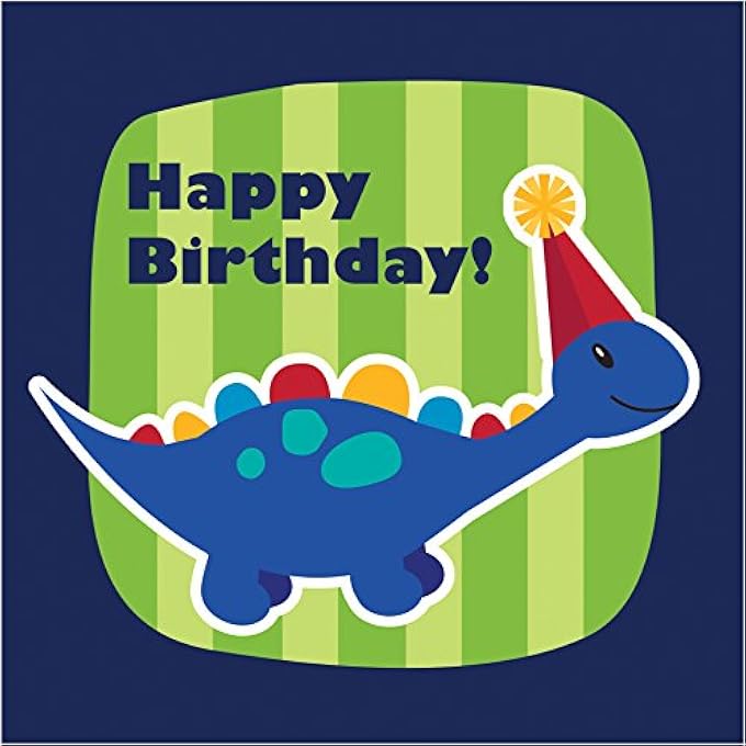 LITTLE DINO PARTY HAPPY BIRTHDAY LUNCH NAPKINS, 16 PIECES